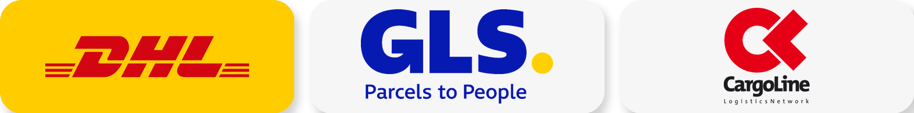 Versandpartner: DHL, GLS und CargoLine
