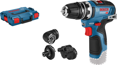 Bosch GSR 12V-35 FC PRO Akku-Bohrschrauber mit 4 Aufsätzen in L-Boxx (ohne Akku) (06019H3003)