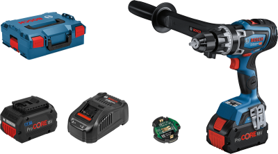 Bosch GSB 18V-150 C PRO Akku-Schlagbohrschrauber in L-Boxx mit 2 x 18V/PC 8.0Ah Akkus + BT Modul (06019J5105)