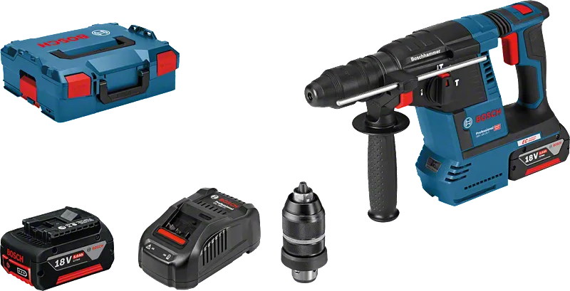 Bosch GBH 18V-26 F PRO Akku-Bohrhammer in L-Boxx mit 2 x 18V/5,0 Ah Akkus (0611910007)